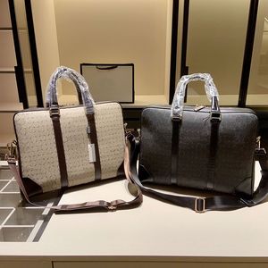 Evrak çantaları erkekler omuz çantası beyefendi çanta dizüstü bilgisayar portföy çapraz gövde çantaları metal fermuarlı el çantası çanta alfabesi ayarlanabilir çıkarılabilir kayış
