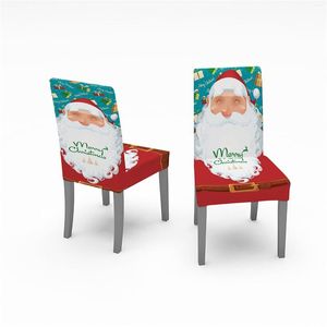 Stuhlhussen 1 Stück elastische Esszimmersitz rote Weihnachtsabdeckung Stretch-Schonbezüge für Bankett-Party-Dekoration