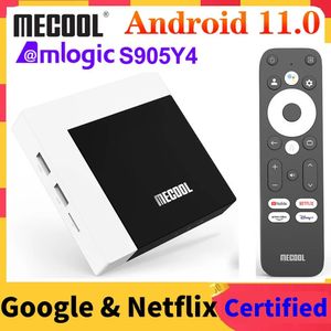 MECOOL TV Kutusu Android 11 KM7 Plus Google TV Amlogic S905Y4 2GB DDR4 16GB EMMC 100M LAN İnternet Android 11 Akıllı TV Oynatıcı