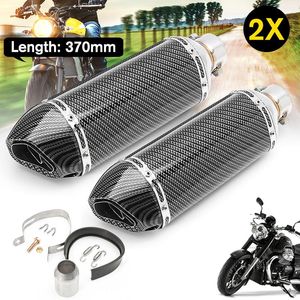 Motosiklet Egzoz Sistemi Evrensel Karbon Fiber 51mm FZ6 CBR250 CB600 ATV kir çukur bisikleti için motokros susturucu değiştirme