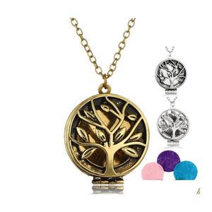 Pendant Necklaces Tree Of Life Aromatherapy Necklace Open Essential Oil Diffuser Floating Locket For Women Men S Fashion Jewelry Acc Otjov