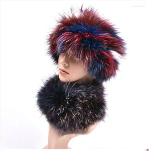 Scarves Knitted Fur Band Real Collar Winter Warm Women Head Wear Earmuffs Ring Neck Elastic Scarf Style