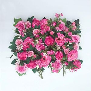 Flores decorativas grinaldas cor de ameixa rosa dahlia flor artificial 60x40cm DIY Party Board Pink Romantic Wedding Decoration Background