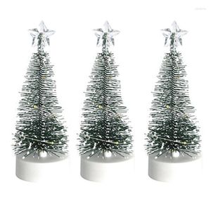 Decorazioni natalizie Mini albero artificiale che illumina l'ornamento dell'artigianato del desktop Decorazione per lo sfondo della festa di festa