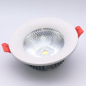 Factory Product White Shell 15W Dimmable Warm Cold COB Led Down Light Ceiling Recessed Lamp AC85-265V CE