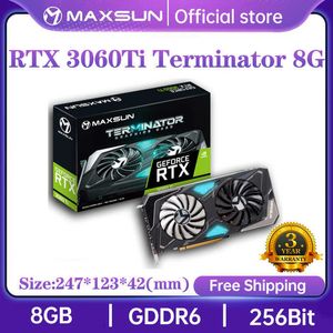 Maxsunフル新しいグラフィックスカードRTX 3060TIターミネーター8G GDDR6 GPUコンピューターPC 256bit DP*3 8pin 8nmゲームビデオカード