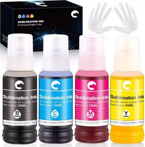 Hiipoo Sublimation Ink for EcoTank Supertank Inkjet Printers ET-2720 ET-2760 ET-2800 ET-2803 ET-3760 ET-4700 ET-15000 ET-2830 ET-7710 ET-7720 on T-Shirt Mug FY5232 ss0129