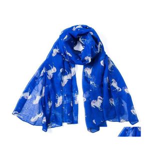 Scarves Paris Yarn Lady Scarf Womens Long Lovely Horse Print Shawl Soft Beach Comfort Drop Delivery Fashion Accessories Hats Gloves Ottkh