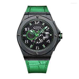 Wristwatches BONEST GATTI Men Automatic Watch Luxury Watches Vintage Mechanical Wristwatch Skeleton 50M Waterproof Sapphire Date 24 Hours