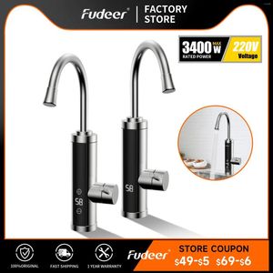 Kökskranar Fudeer Electric Water Heater 220V 3000W kran Instant Tankless Tap Digital Display