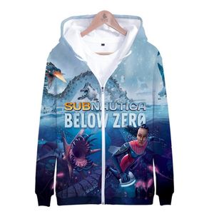 Felpe con cappuccio da uomo Felpe Gioco 3D Subnautica Below Zero Cerniera Coppia Donna Uomo Oversize Casual Adolescenti Ragazzi Ragazze Bambini Streetwear Top