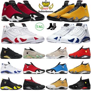 Light Ginger 14 14s Herr Basketskor Jumpman Gym Blå Röd Läppstift Guld Utmaning Last Shot Fortune Hyper Royal Candy Cane Thunder Herrtränare Sports Sneakers