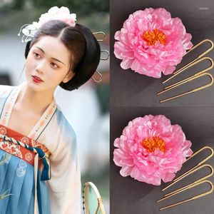 Party Supplies Hanfu Hair Clip Vintage Stick Accessories For Women Princess Headwear Flower Antique Pography Retro