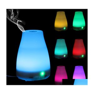 Nachtlichter 100 ml 7-Farben-Diffusor für ätherische Öle Tragbarer Aroma-Luftbefeuchter LED-Licht Trasonic Cool Mist Frischluft-Aromatherapie-Tropfen Otrhu