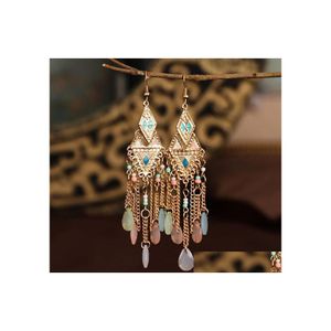 Stud Bohemian Fashion Jewelry Vintage Geometric Tassels Beads Dangle Earrings Drop Delivery Dhfec