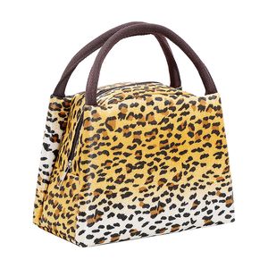 Ethnic Style Lunch Box Bag Leopard Print Portable Lunch Bag Outdoor Multifunktionell handväska