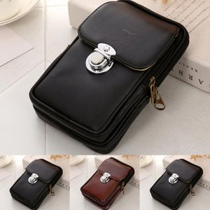 Waist Bags Men Simple Retro Versatile Casual Double-deck Cellphone Packs Belt Bag Geometric Chest Phone Pouch