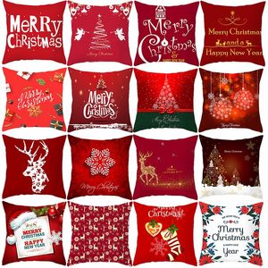 Juldekorationer Merry For Home Red Deer Tree Garland Cushion Cover Ornament Presentbord Dekor 2023 Xmas Yearchristmas