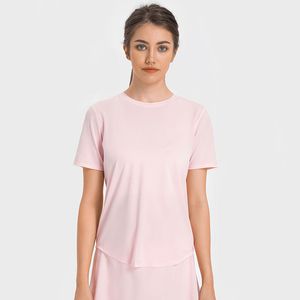 L333 Schnell trocknendes Tennis-Shirt für Damen, Outdoor-Lauf-Shirts mit kurzen Ärmeln, atmungsaktiv, Yoga-Tops, wassergekühlter Stoff, cooles Sweatshirt