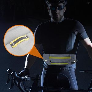 Outdoor Bags LED Running Sports Waist Bag Type-C USB Charging Waterproof Fanny Pack Reflective Strip 300LM Night Warning Phone Holder