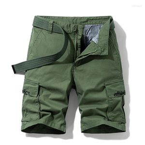 Męskie spodenki Summer Męskie Mężczyzn Multi Pocket Military Cargo Mężczyzna bawełniana khaki mens taktyczne krótkie spodnie bez paska