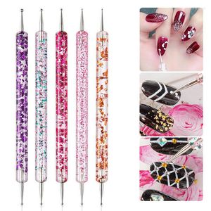 Nail Art Kits 5 Pcs/set Dotting Pen Crystal Beads Handle Dual-ended Drawing Painting Rhinestones Manicure Tools