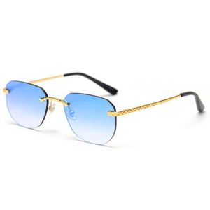 Randlose Sonnenbrille Männer Quadratischer Spiegel Rahmenlose Retro Sonnenbrille Für Frauen Metall Designer Brillen Kmhrq