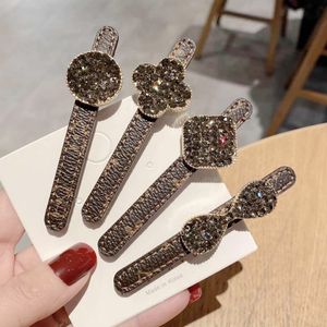 Rhinestone Ribbon Hair Clips for Women Styling Hairs Clip Glitter Shiny Hairpins Headdress Girls Fashion Duckbill Clips 1515