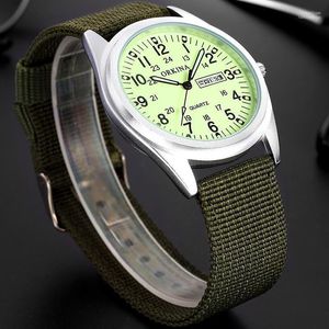 Avanadores de pulso 2023 Rellojes Hombre Force Watch Men Men Army Exército Verde Nylon Strap quartzo Esporte Militar Sportwatch Man Relógio Heren Horloge