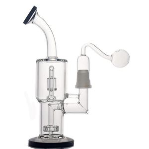 Bong di vetro unico Bong di acqua trasparente Recycler Dab Rig pettine e Inline Perc Oil Rigs Bong Tubi d'acqua con tubo bruciatore di olio di vetro più economico