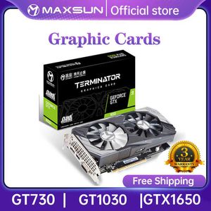 MAXSUN GRAPHIC CARTS GTX1650 GTX1050TI GT1030 4GB DDR5 DDR4 GPU 128BIT VÍDEO CARTA DE VÍDEO DE VÍDEO PAR