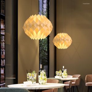Lampy wiszące lampa sufitowa drewniana lampka na salon do jadalni śniadanie żyrandol z południowo -wschodnim azjatyckim japońskim stylem skóry drewniana