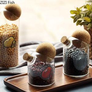 Storage Bottles Glass Candy Jar Spices Coffee Food Grade Caddies Multigrain Tank Kitchen Organizer Containers