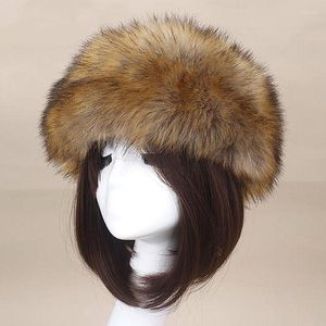 Berets Man Women Fur Hats Tick Fuffy Warm Authentic Hat Headband Autumn Winter Russian Thick Fashion