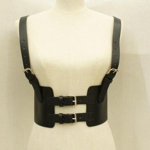 Belts Fashion Leather Steampunk Sexy Underbust Waist Belt 2023 Corset Vest Harness Strechy Waistcoat For Women Synthetic
