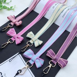 Keychains Lanyard Strap For Phone Lovely Bow-Knot Cell Anti-Lost Sling Chain Hanging Neck Rope Working ID Keychain