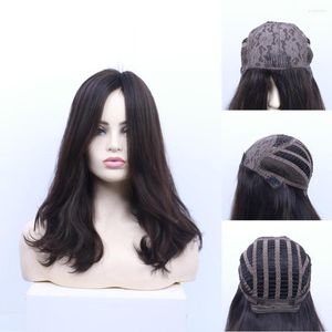 Base de seda Kosher Jewish Wig Lace Frente Hair Wigs com Bebê Virgem Europeia Virgem Curta Frontal Sempre beleza