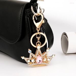 Keychains easya Crystal Crown Keychain Women's Luxury Charm Jewelry Bag Ornament Vintage Wedding Bride Gifts for Bridesmaid Guest