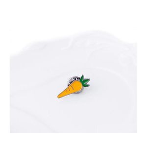 Spille Spille Verdure adorabili Spilla di carota Spilla smaltata per le donne Borse per bambini Distintivo Spille per bottoni Moda Giacca di jeans Gioielli 76C3 Dro Dhkes