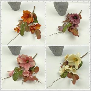 Dekoracyjne kwiaty symulacja magnolia bukiet stokrotka Rose suche plastikowe plastikowe wyposażenie do dekoracji tkaniny