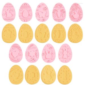 Baking Moulds 10pcs/set Easter Egg Cookie Stamps Tool Plastic Cutter Cake Decoration Mold Handmade Dessert Kitchen Accessories