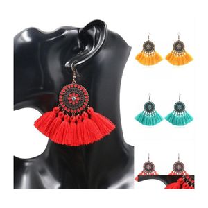 Dangle Chandelier Bohemian Tassel Earrings For Women Trend Round Fringed Earring Fashion Jewelry Valentines Day Gift Dhs M551A F D Dh1Ki