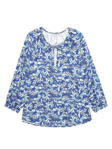 Camicette da donna Camicie Abbigliamento Boho per donna Top Camicetta vintage con stampa cachemire bohémien Top con scollo a V e maniche a 3/4 Camicia ampia con bottoni