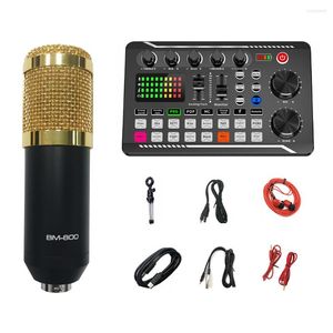 Mikrofone Mikrofonset für Aufnahmestativ mit Soundkarte, Kondensatormischer, Podcasting, Rauschunterdrückung, Live-Streaming, Kopfhörer, Gaming
