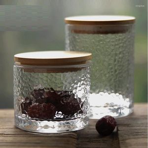 Storage Bottles Lead-free Glass Food Sealed Jar With Hammer Mesh Tea Lid Home Confectionery Seasoning Box Container