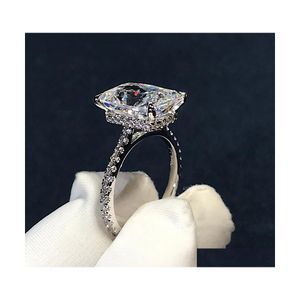 Band Rings Radiant Cut 3Ct Lab Diamond Ring 925 Sterling Sier Bijou Engagement Wedding For Women Bridal Party Jewelry 885 Q2 Drop Del Dhxov