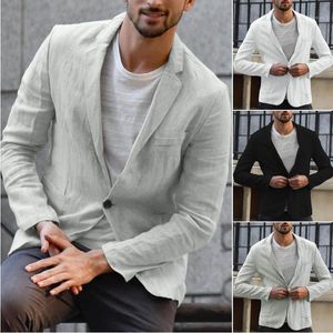 Men's Suits & Blazers 2023 Foreign Trade Leisure Spring And Autumn Linen Cotton Loose Comfortable Solid Color Boutique Thin Suit