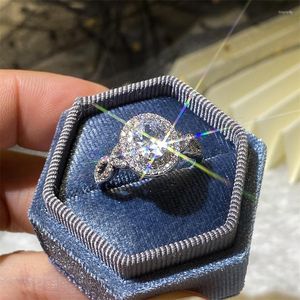 Anéis de casamento caoshi luxo requintado anel de noiva com brilhante zircônia de zirconia lindas bandas de noivado de design de jóias atemporais