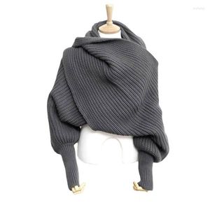 Szaliki w stylu europejskim zimowe kobiety długie szalik z rękawami wełniane dzianiny dla gęstego ciepłego, swobodnego szale wysokiej jakości Swaterscarves Shel22