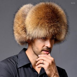 Top kapaklar saç lei feng şapka yüksek ucu lüks kürk kış orta doğal rakun Rus gerçek